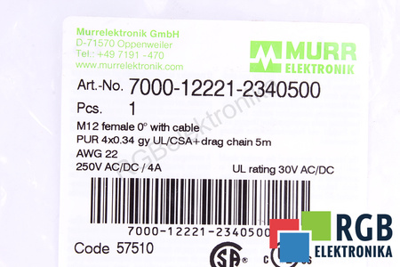 7000-12221-2340500 MURR ELEKTRONIK 5M KÁBEL