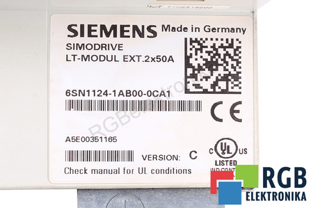 6SN1124-1AB00-0CA1 SIEMENS VERSION C SIMODRIVE 611 LT-MODUL EXT.2X50A