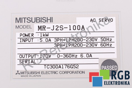 MR-J2S-100A MITSUBISHI ELECTRIC MELSERVO