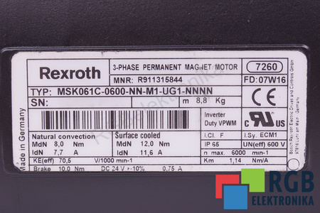 MSK061C-0600-NN-M1-UG1-NNNN BOSCH REXROTH R911315844