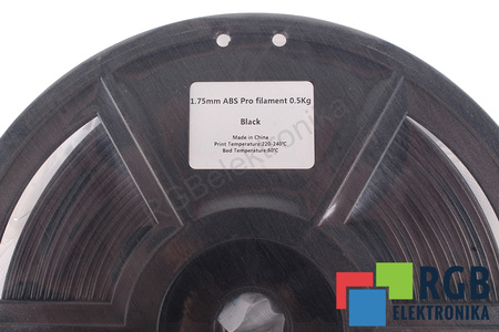 1,75MM ABS PRO FILAMENT 0.5KG BLACK FLASHFORGE VNĚJŠÍ ROZMĚR CÍVKY 180MM, VNITŘNÍ ROZMĚR CÍVKY 50MM, ŠÍŘKA CÍVKY 45MM