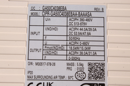 CIPR-GA50C4038EBAA-BAAASA YASKAWA GA500 GA50C4038EBA