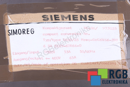 6RA2125-6DV66-0 SIEMENS D400/65 SIMOREG