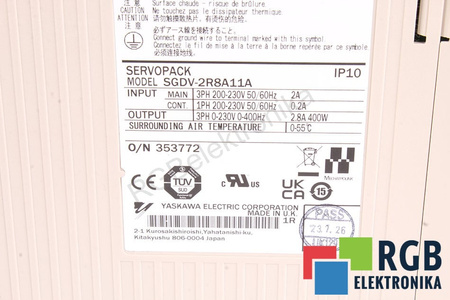 SGDV-2R8A11A YASKAWA SERVOPACK SIGMA V