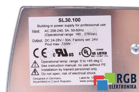 SL30.100 PULS POWER SL30 ZDROJ PRO ŘÍDICÍ SKŘÍŇ