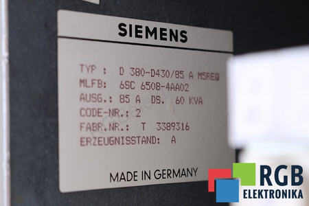 6SC6508-4AA02 SIEMENS D380-D430/85 A M5REQ SIMODRIVE 650