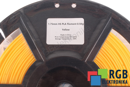 1,75MM HS PLA FILAMENT 0.5KG YELLOW FLASHFORGE VNĚJŠÍ ROZMĚR CÍVKY 180MM, VNITŘNÍ ROZMĚR CÍVKY 50MM, ŠÍŘKA CÍVKY 45MM