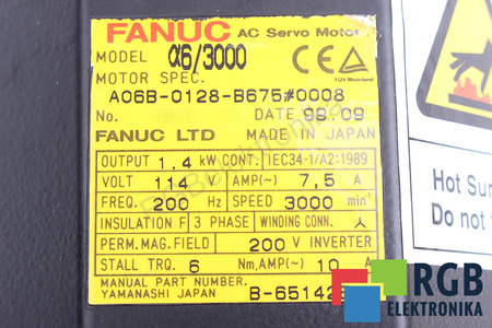 A06B-0128-B675#0008 FANUC A6/3000