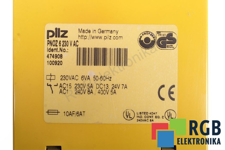 PNOZ6 PILZ 474908 BEZPEČNOSTNÍ RELÉ