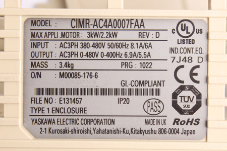CIMR-AC4A0007FAA YASKAWA CVST21160 FPST21750 CVST31352 ISCT21009 CVST31365 ISCT31055 ISCT31054 PGCT31005 CVST31356 KRYT