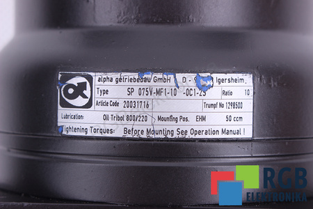 SP075V-MF1-10-0C1-23 ALPHA GETRIEBEBAU I=10 PŘEVODOVKA