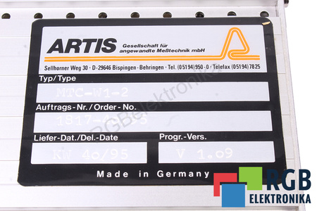 MTC-W1-2 ARTIS