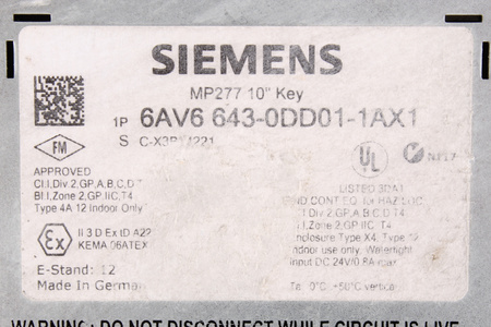 6AV6643-0DD01-1AX1 SIEMENS MP277 10" KEY