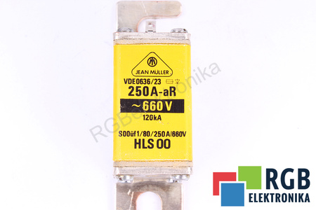 POJISTKA HLS00 JEAN MULLER VDE0636/23 250A-AR, 660VAC, 120KA