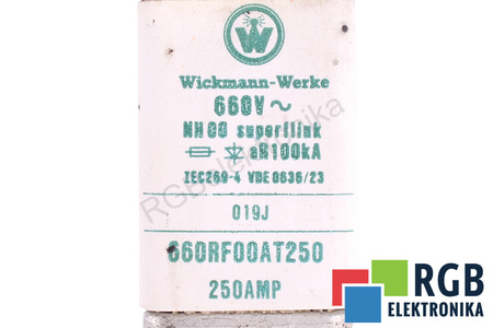 POJISTKA 660RF00AT250 WICKMANN-WERKE SUPERFLINK NH00 VDE0636/23 660V, 250A