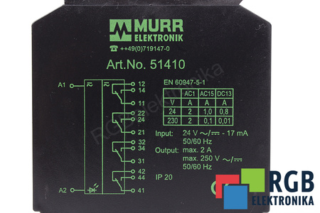 ART.NO. 51410 MURR ELEKTRONIK 250V 2A RELE