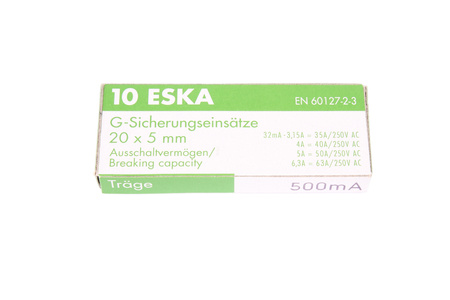 POMALÁ TAVNÁ POJISTKA 522.514 ESKA ZKT-0.5A 250V,5X20MM 10PCS