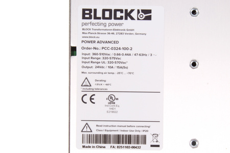 PCC-0324-100-2 BLOCK SPÍNANÝ NAPÁJECÍ ZDROJ