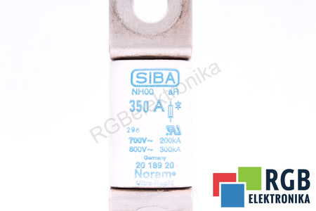 POJISTKA 2018920 SIBA ULTRA RAPID NH00 350A, 700VAC, 200KA, 600VAC, 300KA