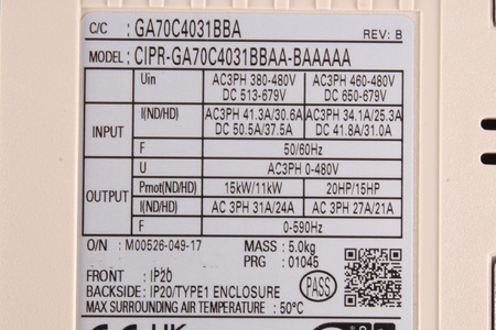 CIPR-GA70C4031BBAA-BAAAAA YASKAWA GA700 GA70C4031BBAA