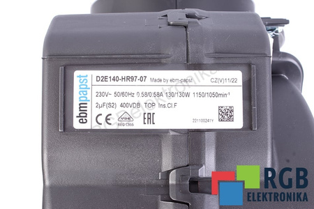 D2E140HR9707 EBM PAPST D2E140-HR97-07 0.13KW, 230V VENTILÁTOR
