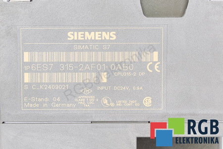 6ES7315-2AF01-0AB0 SIEMENS SIMATIC S7 CPU315-2DP