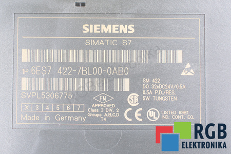 6ES7422-7BL00-0AB0 SIEMENS SIMATIC S7-400 BEZ LIŠTY