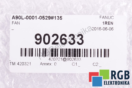 A90L-0001-0529#135 FANUC 2406VL-05W-B59 60X60X15MM, 24V VENTILÁTOR