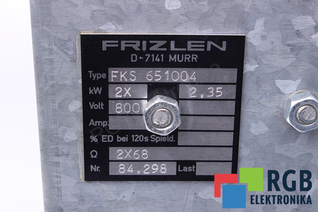 FKS651004 FRIZLEN 2X68 OHM 2X2.35KW 800V BRZDÍCÍ REZISTOR