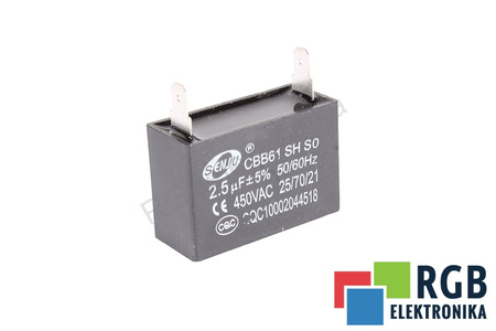 KONDENZÁTOR CBB61 SH SO SENJU 2.5UF, 450V