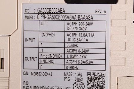 CIPR-GA50CB006ABAA-BAAASA YASKAWA GA500 GA50CB006ABAA