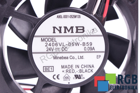 A90L-0001-0529#135 FANUC 2406VL-05W-B59 60X60X15MM, 24V VENTILÁTOR