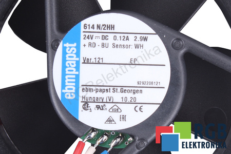 614N/2HH EBM PAPST VER.121 60X60X25MM, 24V, 0.12A VENTILÁTOR
