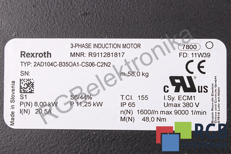 2AD104C-B35OA1-CS06-C2N2 BOSCH REXROTH R911281817 20.5A