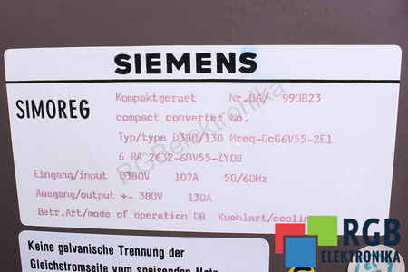 6RA2632-6DV55-ZY08 SIEMENS D380/130 SIMOREG