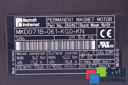 MKD071B-061-KG0-KN REXROTH INDRAMAT ZADNÍ DRŽÁK