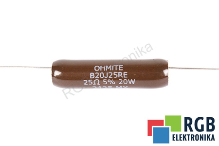 REZISTOR B20J25RE OHMITE 25 OHM