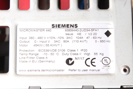 6SE6440-2UD34-5FA1 SIEMENS MICROMASTER 440