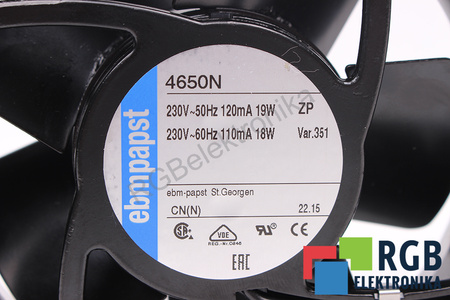 4650N EBM PAPST 119X119X38MM, 230V, 0.12A VENTILÁTOR