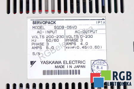 SGDB-05VD YASKAWA SERVOPACK