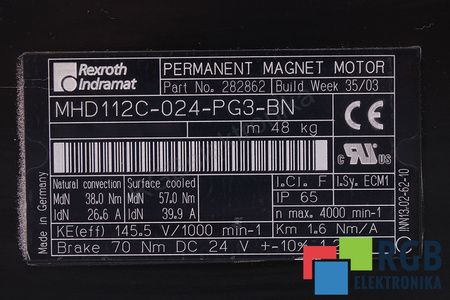 MHD112C-024-PG3-BN REXROTH INDRAMAT PŘEDNÍ DRŽÁK