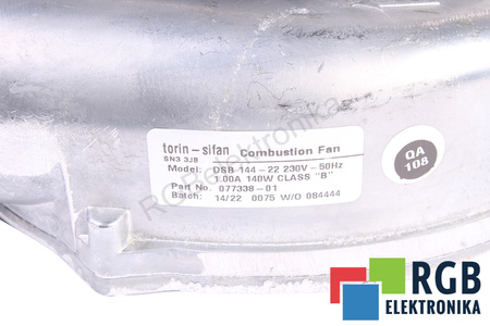 DSB144-22 TORIN 077338-01 0.136KW, 230V, 1.1A VENTILÁTOR