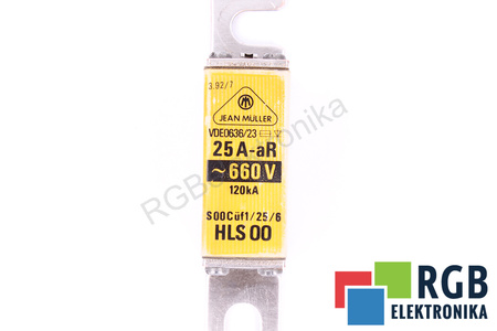 POJISTKA HLS00 JEAN MULLER VDE0636/23 25A-AR, 660V, 120KA