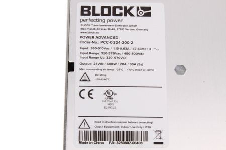 PCC-0324-200-2 BLOCK POWER COMPACT SPÍNANÝ NAPÁJECÍ ZDROJ