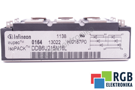 GRAETZŮV MŮSTEK DDB6U215N16L INFINEON ISOPACK 215A, 1600V
