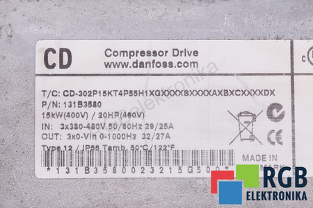 CD-302P15KT4P55H1XGXXXXSXXXXAXBXCXCCCDX DANFOSS 131B3580