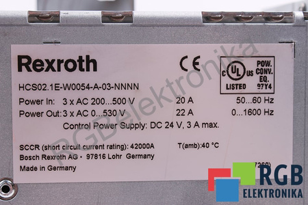 HCS02.1E-W0054-A-03-NNNN BOSCH REXROTH R911298373 INDRADRIVE C