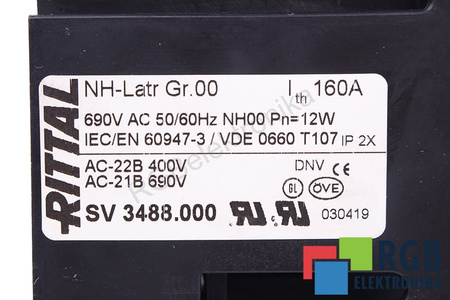 SV3488.000 RITTAL NH-LATR GR.00 ODPOJOVAČ