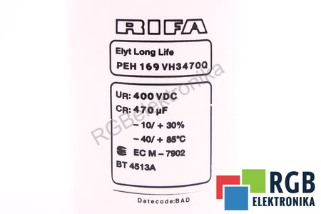 KONDENZÁTOR PEH169VH3470Q RIFA 470UF, 400VDC