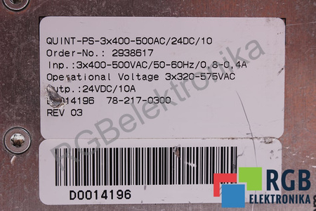 QUINT-PS-3X400-500AC/24DC/10 PHOENIX CONTACT ZDROJ PRO ŘÍDICÍ SKŘÍŇ